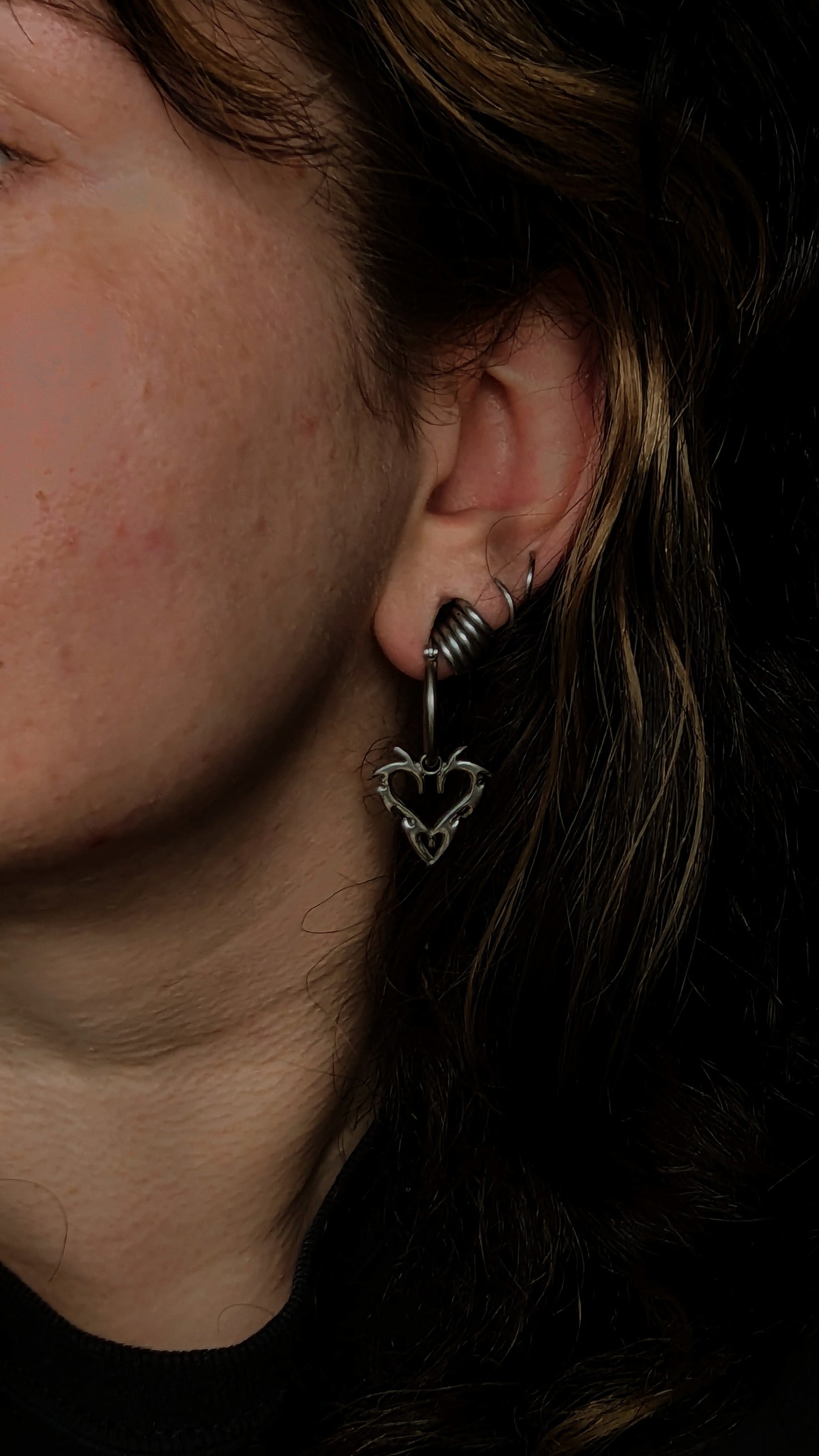 créoles en forme de coeur