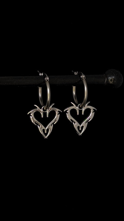 créoles en forme de coeur